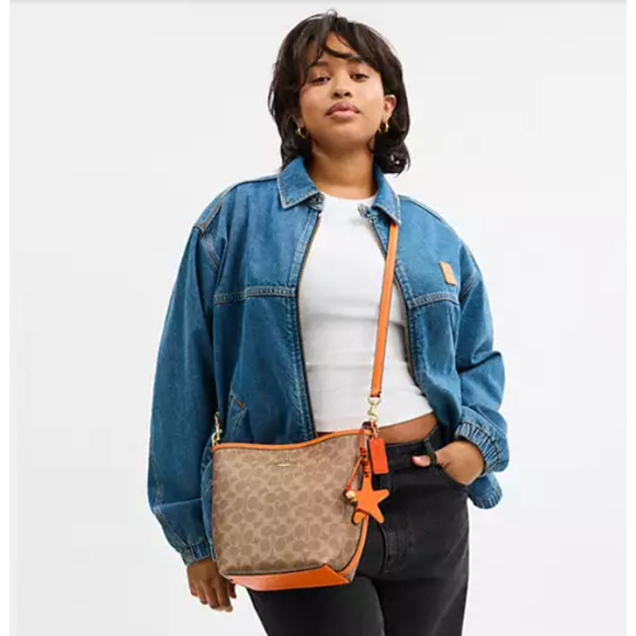 Coach City Bucket Bag Signature Canvas With Star Charm In Tan/Bright Mand CBH74 - Picture 6 of 10